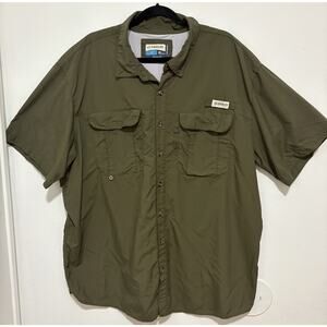Magellan Fish Gear Shirt Mens 2XL Green Relaxed Fit Fishing Button Up
